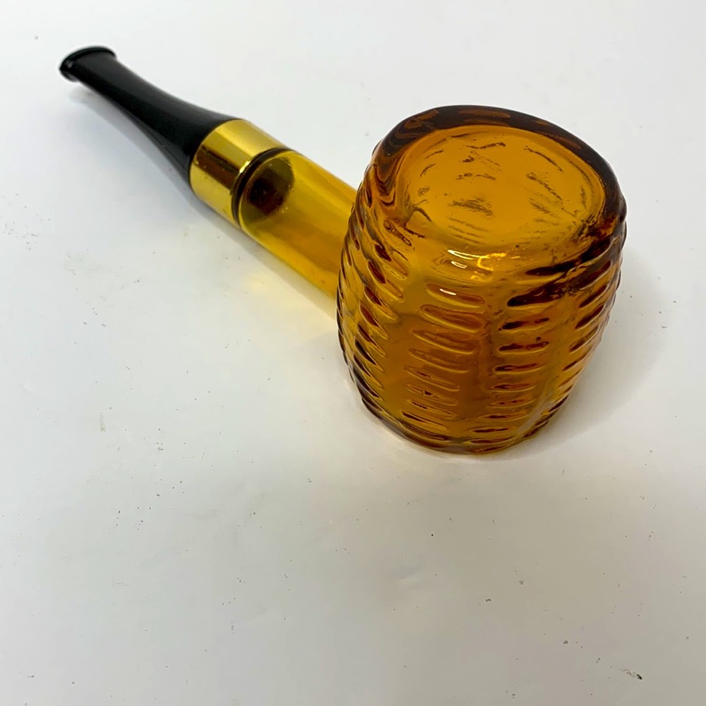 Avon | Amber Glass Ornate Piece Vintage Corncob Pip* | Wild Country Aftershave